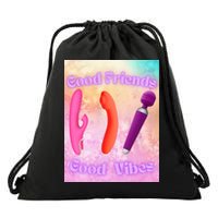 Good Friends Good Vibes Drawstring Bag