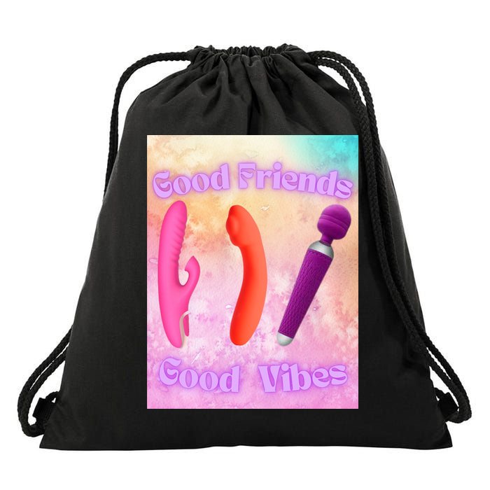 Good Friends Good Vibes Drawstring Bag