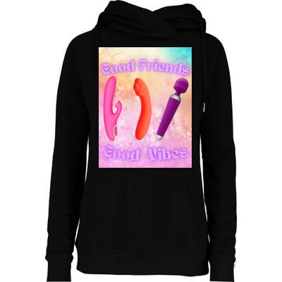 Good Friends Good Vibes Womens Funnel Neck Pullover Hood
