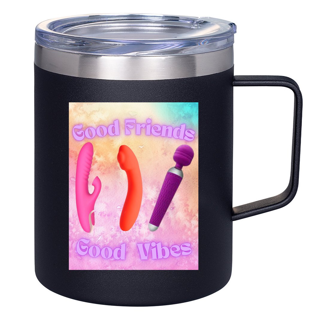 Good Friends Good Vibes 12oz Stainless Steel Coffee Mug