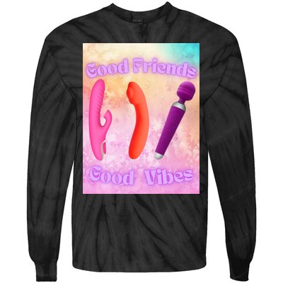 Good Friends Good Vibes Tie-Dye Long Sleeve Shirt