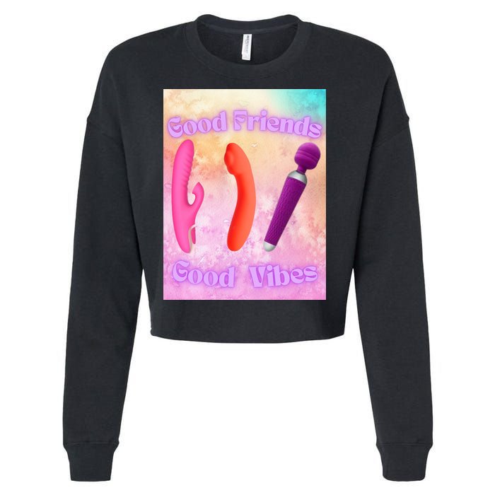 Good Friends Good Vibes Cropped Pullover Crew