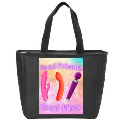 Good Friends Good Vibes Zip Tote Bag