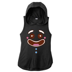 Gingerbread Face Ladies PosiCharge Tri-Blend Wicking Draft Hoodie Tank