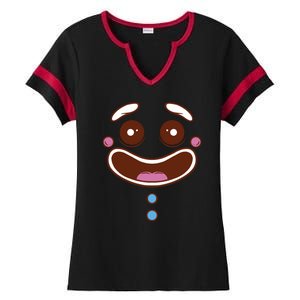 Gingerbread Face Ladies Halftime Notch Neck Tee