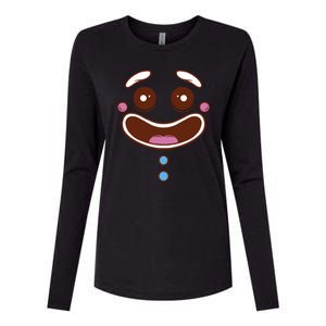 Gingerbread Face Womens Cotton Relaxed Long Sleeve T-Shirt