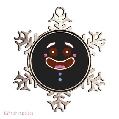 Gingerbread Face Metallic Star Ornament
