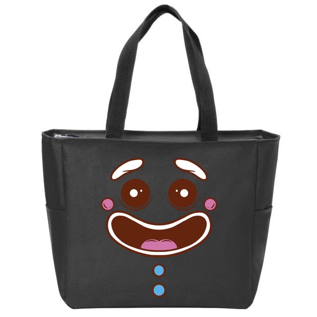 Gingerbread Face Zip Tote Bag