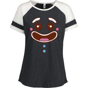 Gingerbread Face Enza Ladies Jersey Colorblock Tee