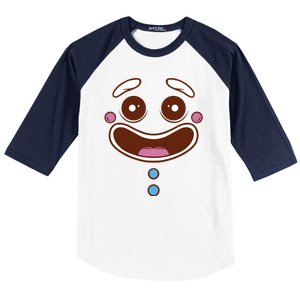 Gingerbread Face Baseball Sleeve Shirt