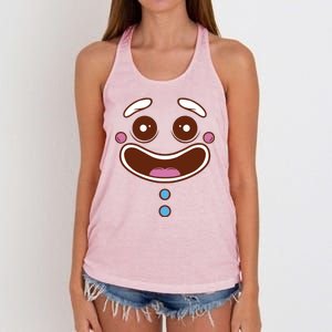 Gingerbread Face Women's Knotted Racerback Tank