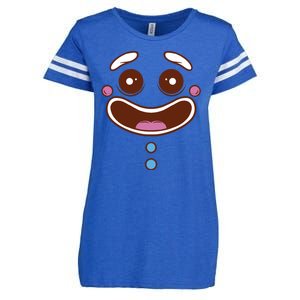 Gingerbread Face Enza Ladies Jersey Football T-Shirt