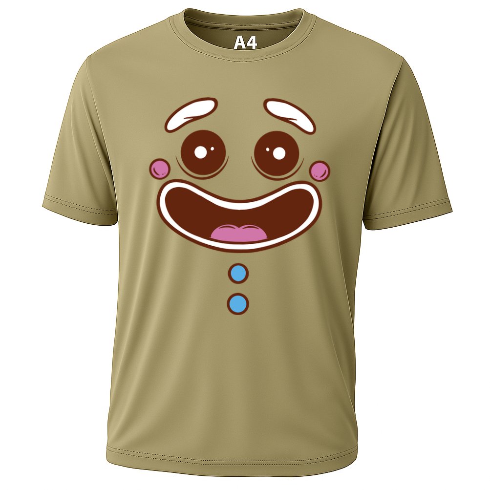 Gingerbread Face Cooling Performance Crew T-Shirt