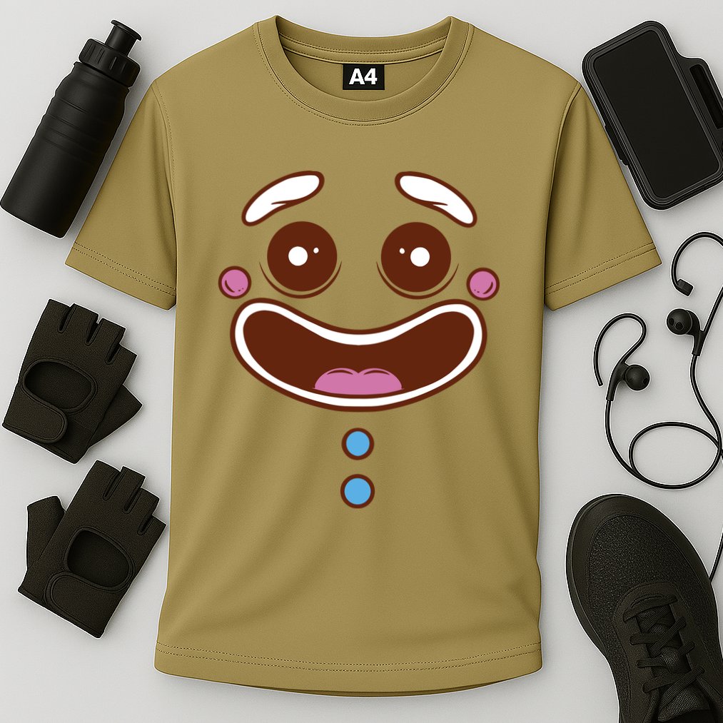 Gingerbread Face Cooling Performance Crew T-Shirt