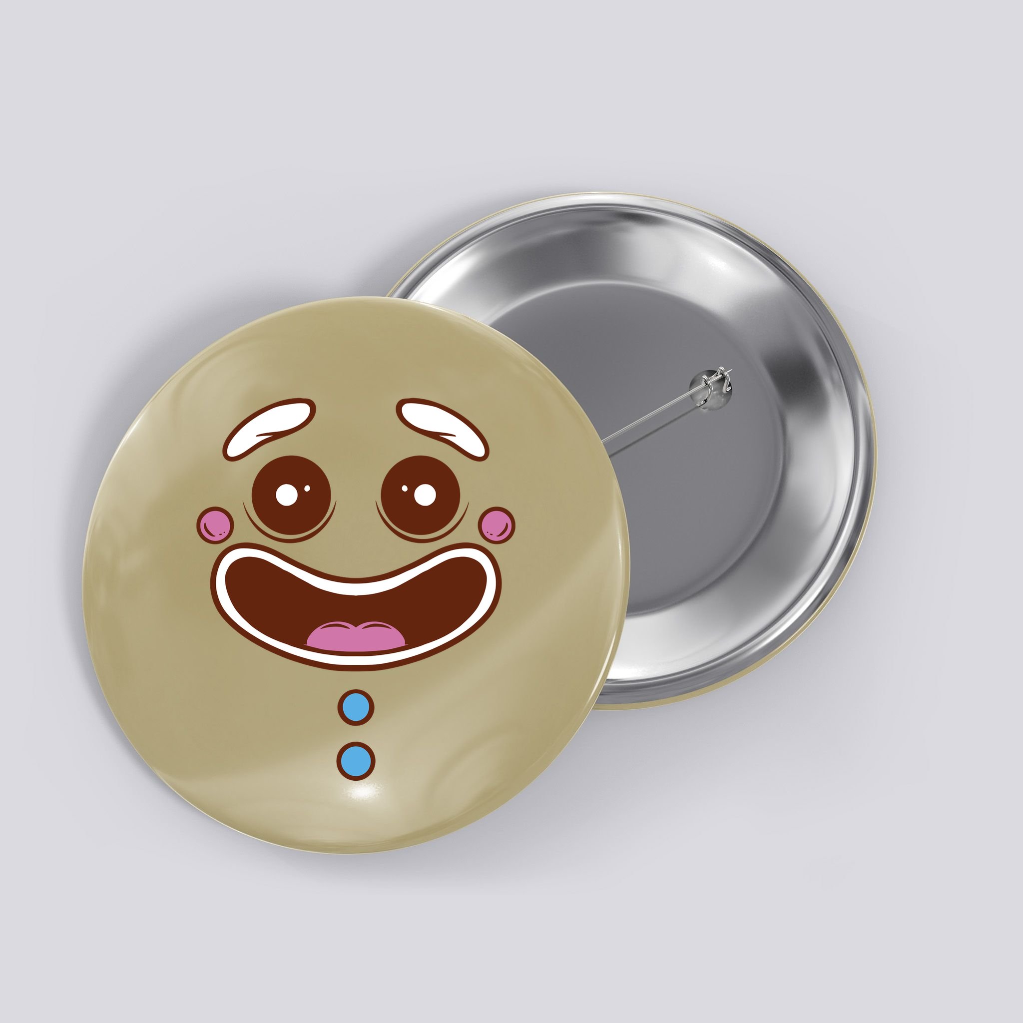 Gingerbread Face Button