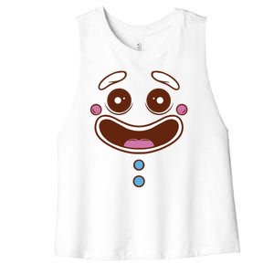 Gingerbread Face Women's Racerback Cropped Tank