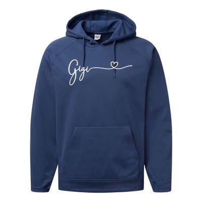 Gigi For Grandma Women Christmas MotherS Day Grandkids Performance Fleece Hoodie