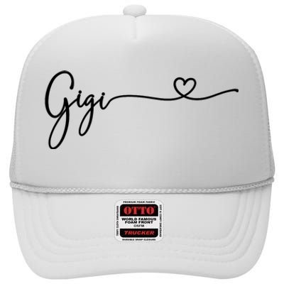 Gigi For Grandma Women Christmas MotherS Day Grandkids High Crown Mesh Back Trucker Hat