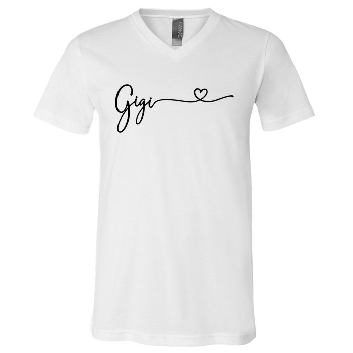 Gigi For Grandma Women Christmas MotherS Day Grandkids V-Neck T-Shirt