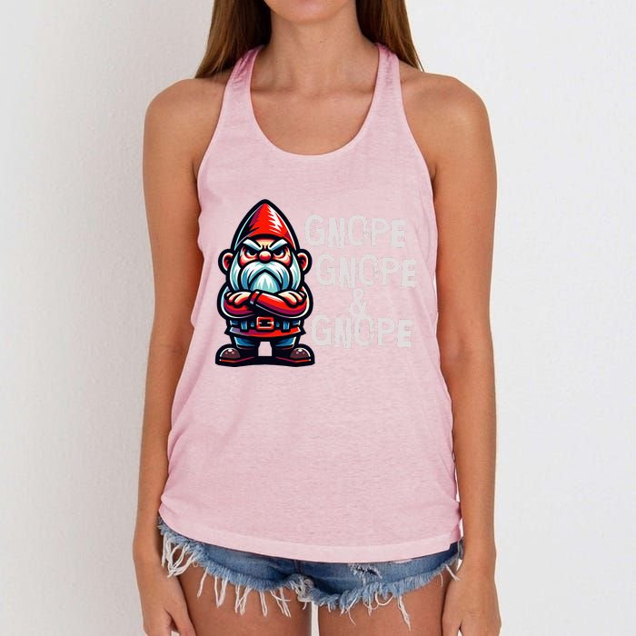 Gnome Funny Grumpy Sarcastic Sarcasm Bad Attitude Women's Knotted Racerback Tank