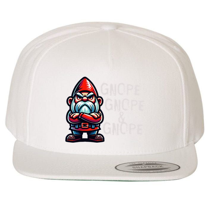 Gnome Funny Grumpy Sarcastic Sarcasm Bad Attitude Wool Snapback Cap