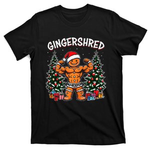 Gingershred Funny Gingerbread Man Gym Bodybuilding Christmas T-Shirt