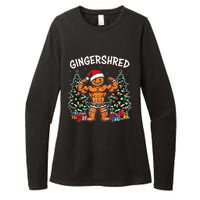 Gingershred Funny Gingerbread Man Gym Bodybuilding Christmas Womens CVC Long Sleeve Shirt