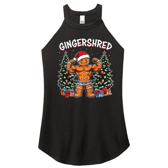 Gingershred Funny Gingerbread Man Gym Bodybuilding Christmas Women's Perfect Tri Rocker Tank