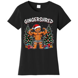 Gingershred Funny Gingerbread Man Gym Bodybuilding Christmas Women's T-Shirt