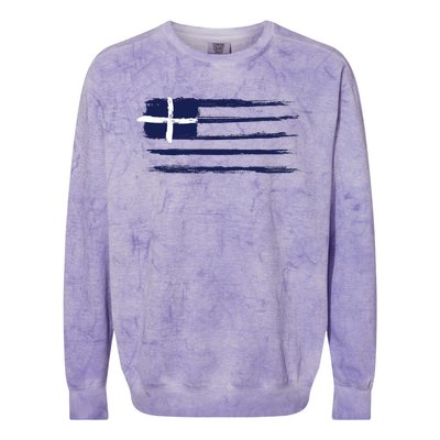 Greece Flag Colorblast Crewneck Sweatshirt