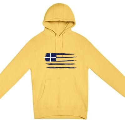 Greece Flag Premium Pullover Hoodie