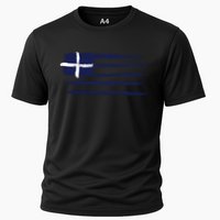 Greece Flag Cooling Performance Crew T-Shirt