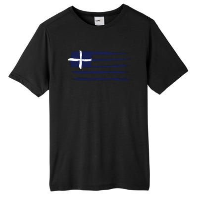 Greece Flag Tall Fusion ChromaSoft Performance T-Shirt