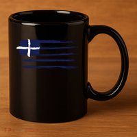 Greece Flag 11oz C Handle Ceramic Mug