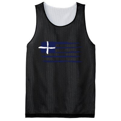 Greece Flag Mesh Reversible Basketball Jersey Tank