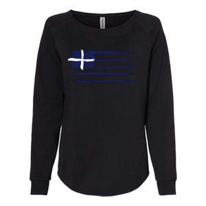 Greece Flag Womens California Wash Sweatshirt