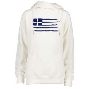 Greece Flag Womens Funnel Neck Pullover Hood