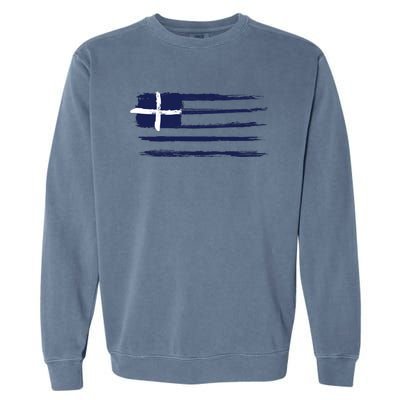 Greece Flag Garment-Dyed Sweatshirt