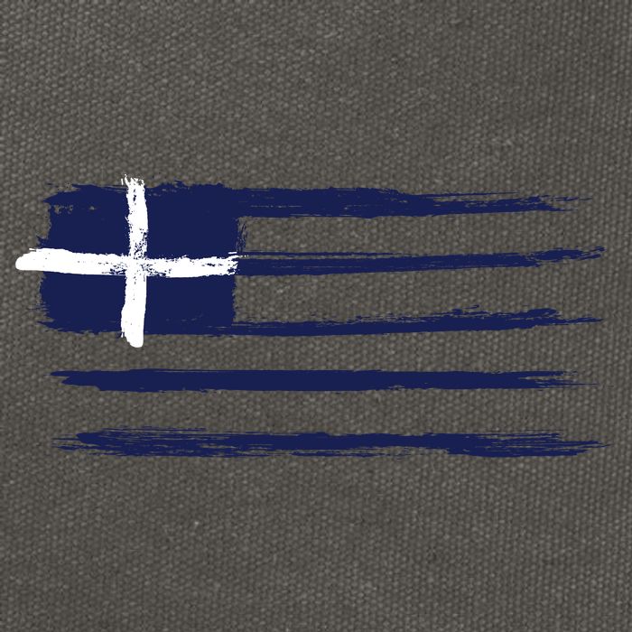 Greece Flag Cotton Canvas Backpack