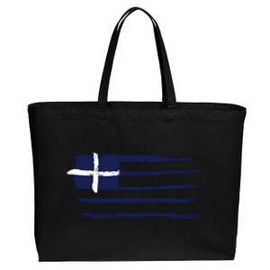 Greece Flag Cotton Canvas Jumbo Tote