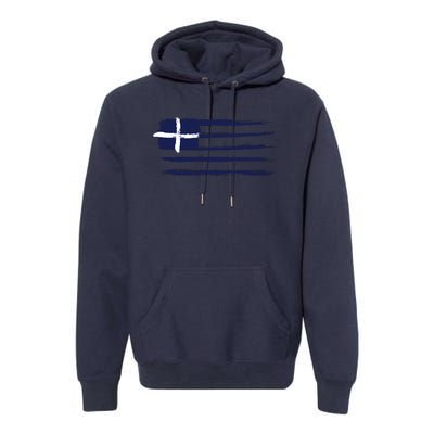 Greece Flag Premium Hoodie