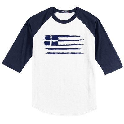 Greece Flag Baseball Sleeve Shirt