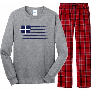 Greece Flag Long Sleeve Pajama Set