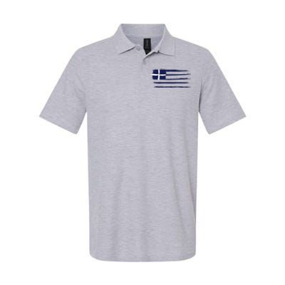 Greece Flag Softstyle Adult Sport Polo