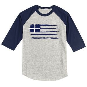 Greece Flag Kids Colorblock Raglan Jersey