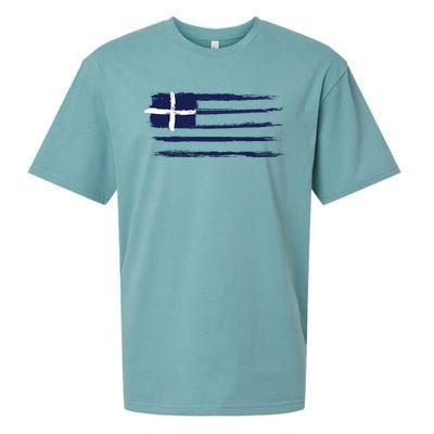 Greece Flag Sueded Cloud Jersey T-Shirt