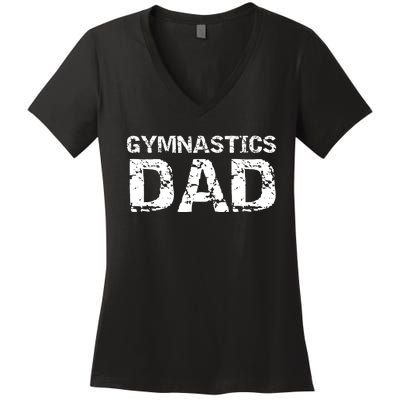 Gymnast Father Gift for Father's Day Cool Gymnastics Dad Women's V-Neck T-Shirt