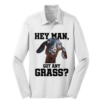 Goat For Goat Lovers Farm Apparel Meme Pun Silk Touch Performance Long Sleeve Polo