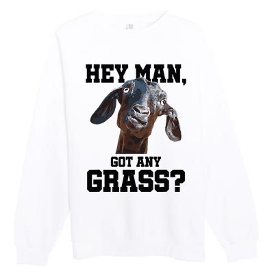 Goat For Goat Lovers Farm Apparel Meme Pun Premium Crewneck Sweatshirt