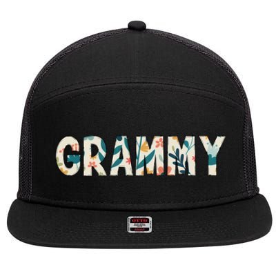 Grammy Floral 7 Panel Mesh Trucker Snapback Hat